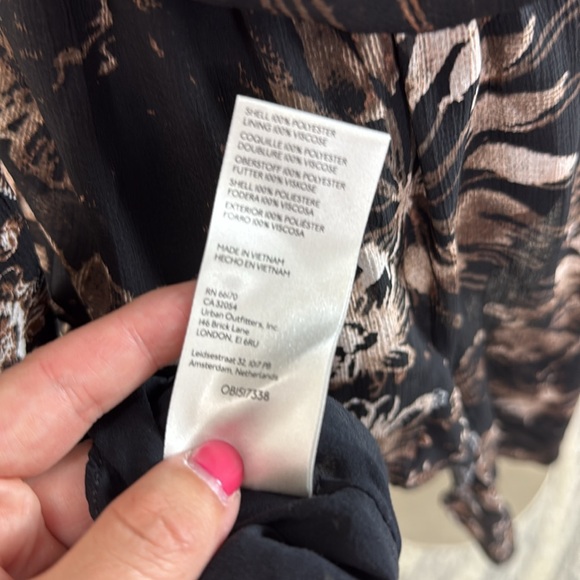 Free People Katerina Floral Halter Neck Mini Dress | Brown Black Floral | XL - Picture 11 of 13